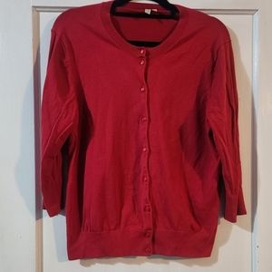 Madison Red Cardigan Sweater, Size 1X